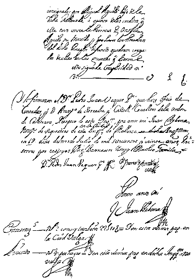 NOTTA. En 4 de Ag.to de 1720. Saque Copia destas
q.tas de orden del Trib.l para remitir.lo alos SS. del
Consejo==J. Arbona.