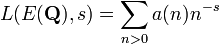 L(E(\mathbf{Q}), s) = \sum_{n>0}a(n)n^{-s}