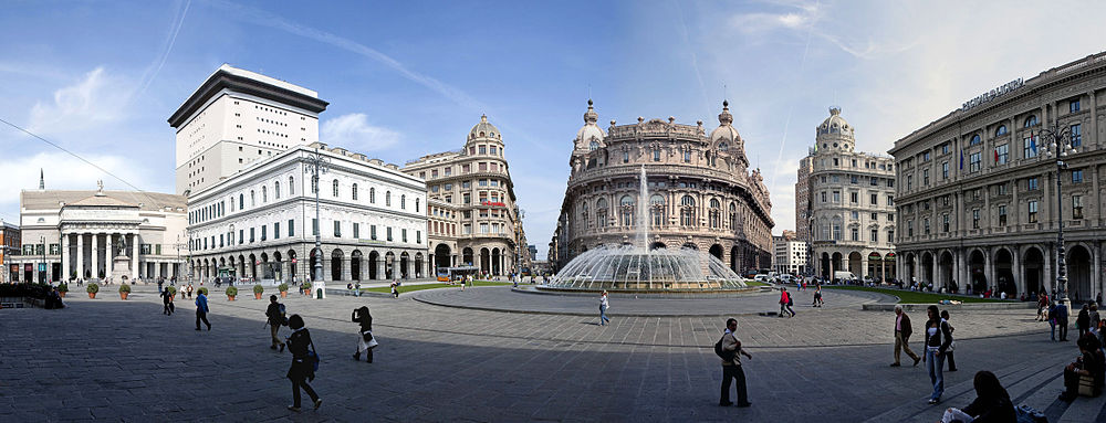 Panorama of the Piazza De Ferrari, Genoa