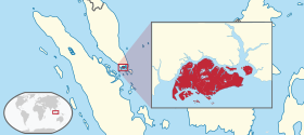 Location of  Singapore  (red)