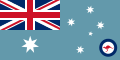 Australian Flag with red background