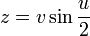 z = v\sin\frac {u} {2}