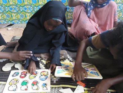 Child friendly spaces in the Badbado refugee camp