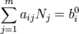 \ Sum_ {j = 1} ^ m a_ {ij} = n_j b_i ^ 0