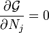 \ Frac {\ partial \ mathcal {G}} {\ n_j parcial} = 0