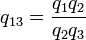 q_ {13} = \ frac {q_1 q_2} {q_2 q_3}