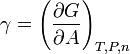 \ Gamma = \ left (\ frac {\ G parcial} {\ Un parcial} \ right) _ {T, P, n}