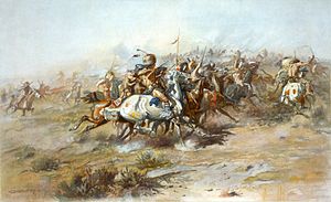 Charles Marion Russell - La lucha de Custer (1903) .jpg