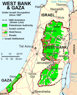 Cisjordania y Gaza Mapa de 2007 (Asentamientos) .png