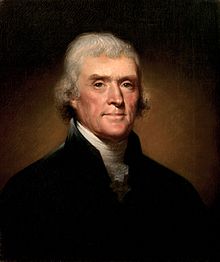 Retrato de Thomas Jefferson de Rembrandt Peale.