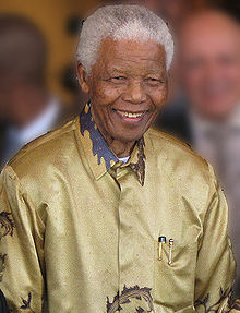 Nelson Mandela en su 90º cumpleaños en Johannesburgo, Sudáfrica en mayo de 2008.