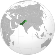 Zona controlada por Pakistán se muestra en verde oscuro; pero afirmó territorio no controlado se muestra en color verde claro.