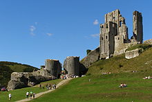 las ruinas del castillo de Corfe