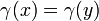 \, \! \ Gamma (x) = \ gamma (y)