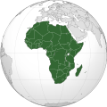Ubicación de África en el mapa mundial