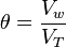 \ Theta = \ frac {} {V_W V_T}