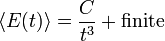 \ Langle E (t) \ rangle = \ frac {C} {t ^ 3} + \ textrm {finito} \,