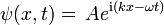 \ Psi (x, t) = \, A e ^ {\ mathrm {i} (kx - \ omega t)}