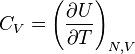 C_V = \ left (\ frac {\ U parcial} {\ T parcial} \ right) _ {N, V}