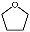 Estructura química de THF