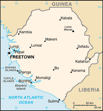 Mapa de Sierra Leona