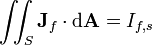 \ Iint_S \ mathbf {J} _f \ cdot \ mathrm {d} \ mathbf {A} = I_ {f, s}