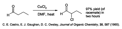 Alpha chloration d'un ald??hyde en utilisant CuCl2.