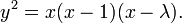 y ^ 2 = x (x - 1) (x - \ lambda). \,