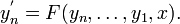 y_n ^ '= F (y_n, \ dots, y_1, x).