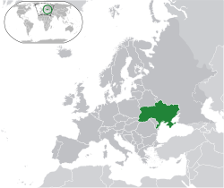 Localisation de l'Ukraine (vert) en Europe (gris fonc??) - [L??gende]