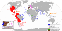 Les r??gions du monde qui ?? une ??poque ??taient territoires de la monarchie espagnole ou de l'Empire.