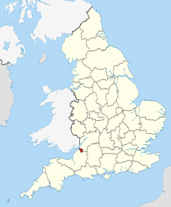 Une carte montrant l'emplacement de Bristol en Angleterre.