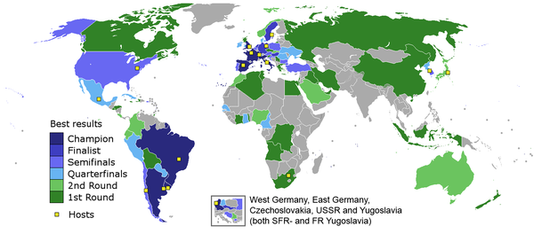 Carte de meilleurs r??sultats des pays