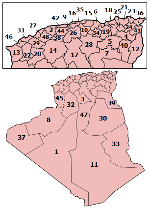 Provinces Alg??rie numbered2.png