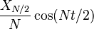 \ Frac {{X_ N / 2}} {N} \ cos (NT / 2)