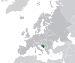 Lieu de Bosnie-Herz??govine (vert) en Europe (gris fonc??) - [L??gende]