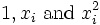 1, x_i \ \ mbox {et} \ x_i ^ 2