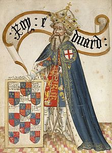 Dessin m??di??val de Edward III de l'Ordre de la Jarreti??re.