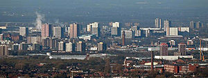 Image de l'horizon de Salford, ?? une distance