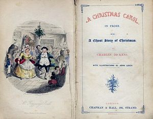 Un frontpiece Christmas Carol, premi??re ??dition 1843.