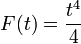 F (t) = {t ^ 4 \ plus de 4}