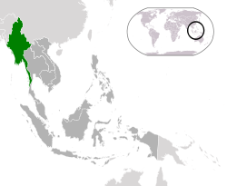 Localisation de la Birmanie (vert) dans l'ASEAN (gris fonc??) - [L??gende]