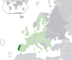 Situation du Portugal (vert fonc??) - en Europe (vert et gris fonc??) - dans l'Union europ??enne (vert) - [L??gende]