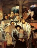 Jews Praying in the synagogue