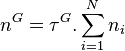 n^G = \tau^G . \sum_{i=1}^N n_i