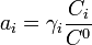  a_i = \gamma_i \frac{C_i}{C^0}