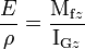 \frac{E}{\rho} = \frac{\mathrm{M}_{\mathrm{f}z}}{\mathrm{I}_{\mathrm{G}z}}