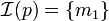 \mathcal{I}(p) = \{m_1\}