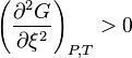 \left(\frac{\partial^2 G}{\partial \xi^2}\right)_{P,T} > 0