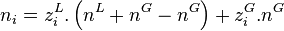 n_i = z_i^L . \left( n^L + n^G - n^G \right) + z_i^G . n^G